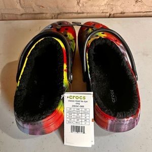 Crocs Baya Lined Clog | Fuzzy Slippers | Classic Lined Tie Dye Clog (Men Size 10